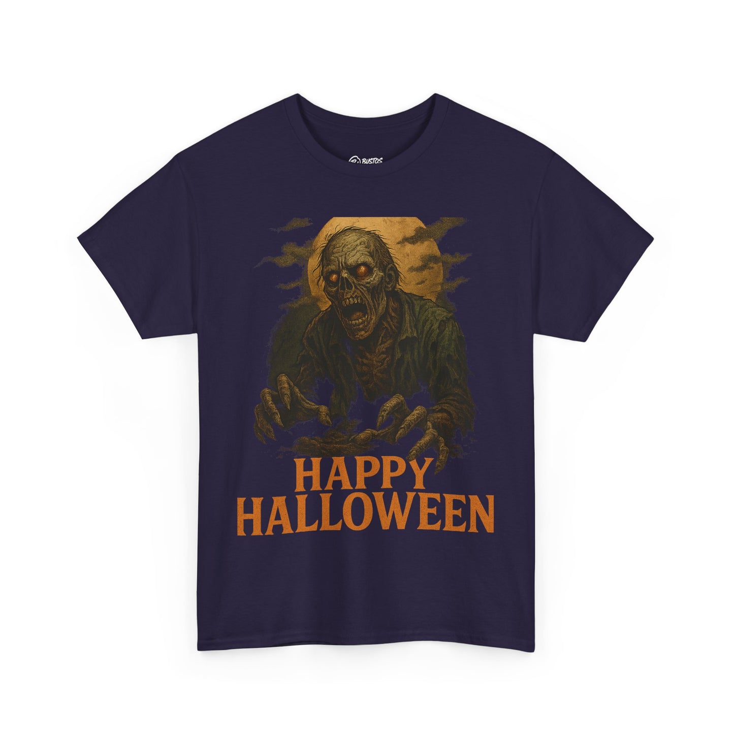 Halloween Zombie Unisex Heavy Cotton Tee, Spooky T-Shirt, Halloween Costume Shirt, Halloween Party Apparel, Trick or Treat Tee