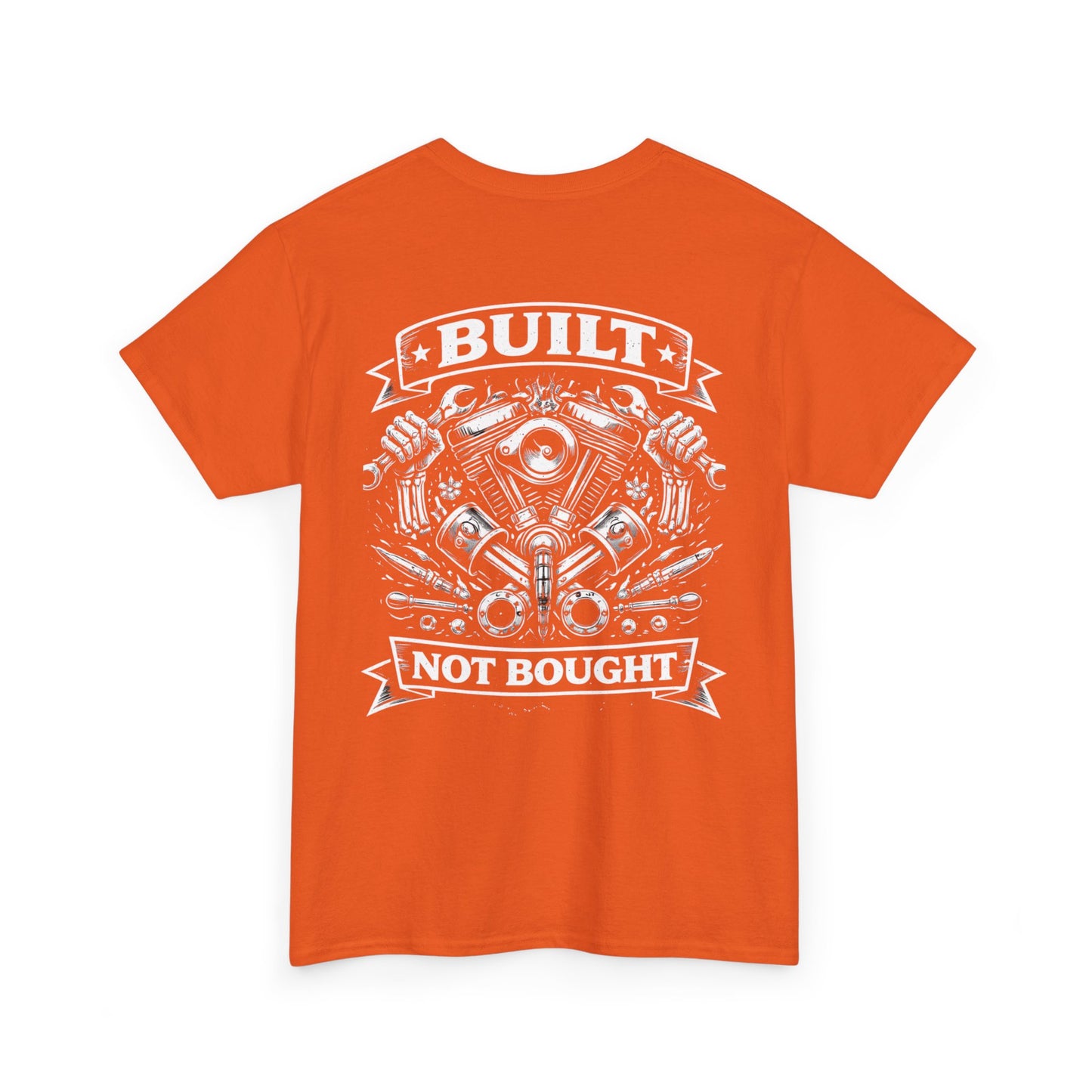 Built Not Bought Tee — Motorcycle Engine Mechanics Shirt