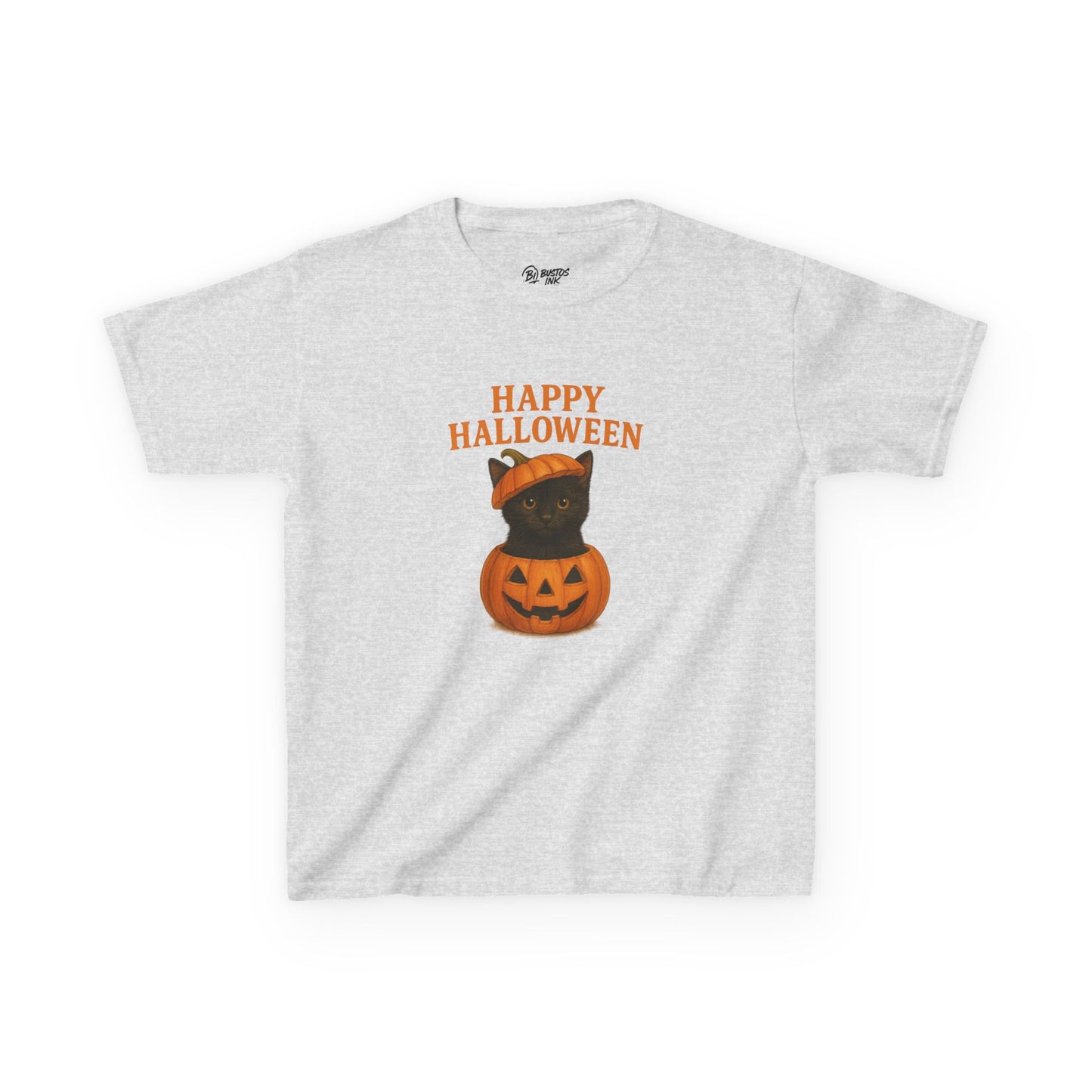 Halloween Kids Tee, Happy Halloween Shirt, Pumpkin Cat Design, Kids Halloween Costume, Fall Holiday Apparel