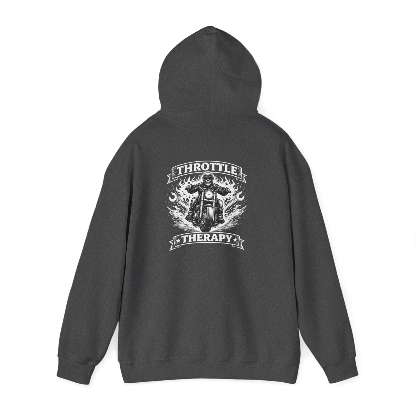 Motorcycle Therapy Hoodie — Biker Skull Rider Pullover