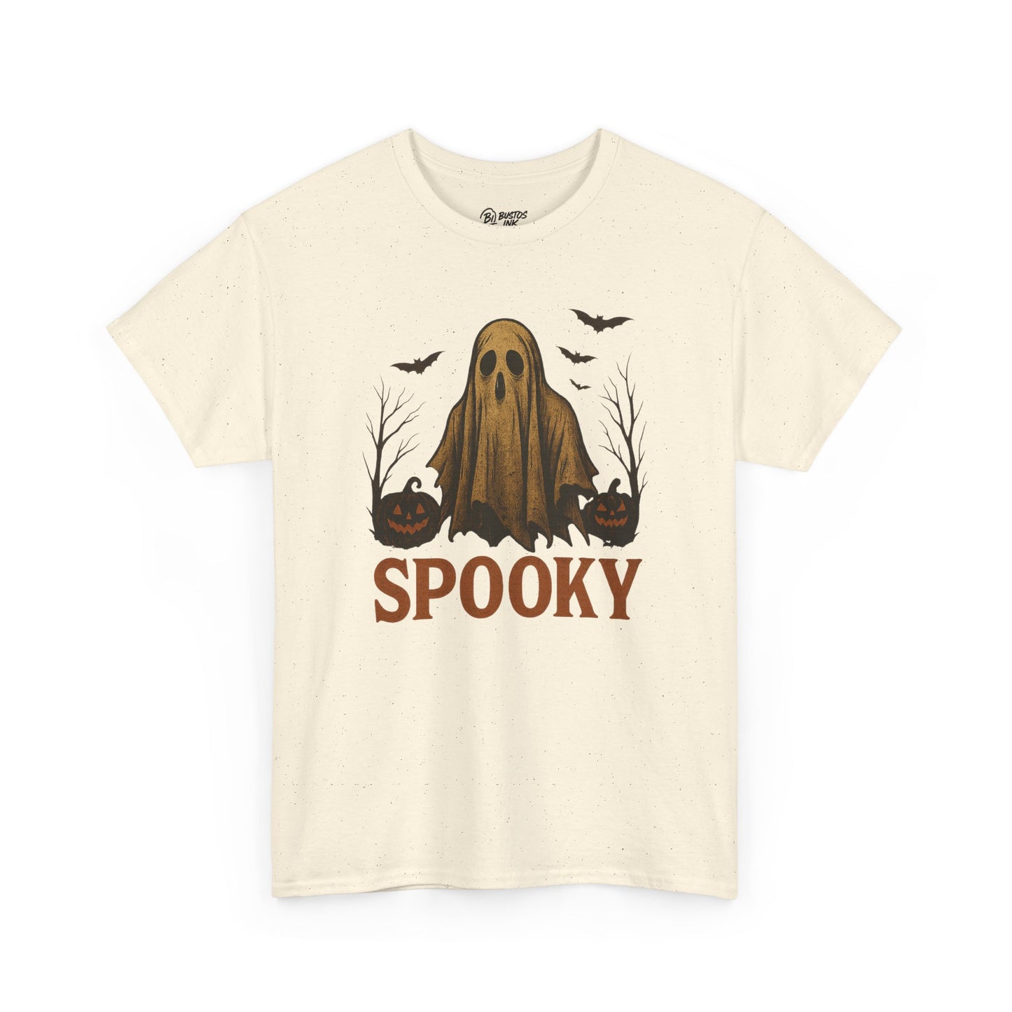 Spooky Ghost Unisex Heavy Cotton Tee, Halloween Shirt, Fall Fashion, Graphic Tee, Casual Wear, Costume Top