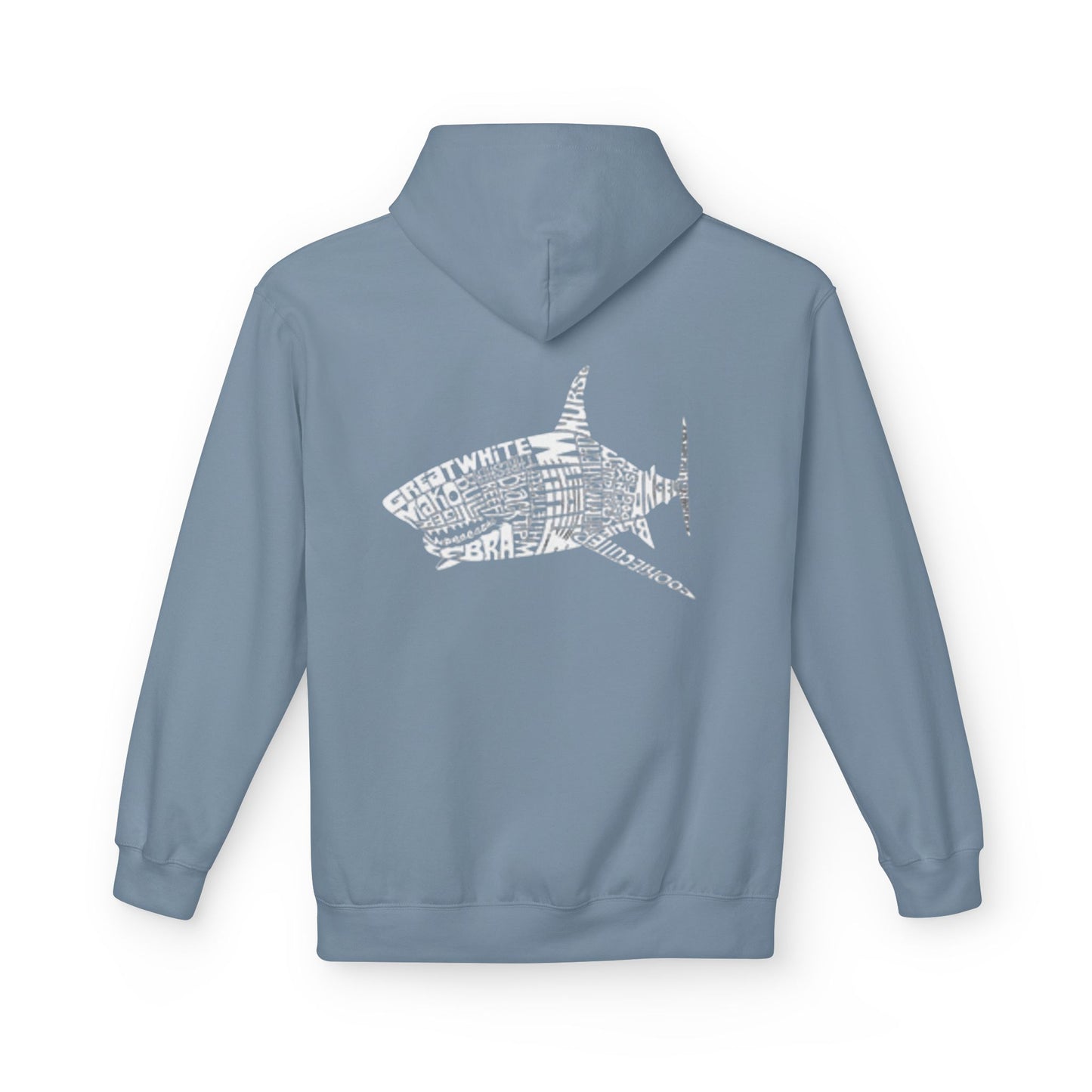 Shark Word Art Hoodie - Unisex Fleece Sweatshirt