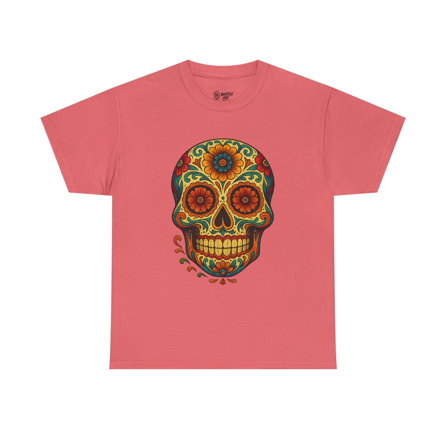 Day of the Dead Skull Tee, Unisex Cotton Shirt, Festival Fashion, Halloween Apparel, Vintage Style Tee, Bohemian Gift