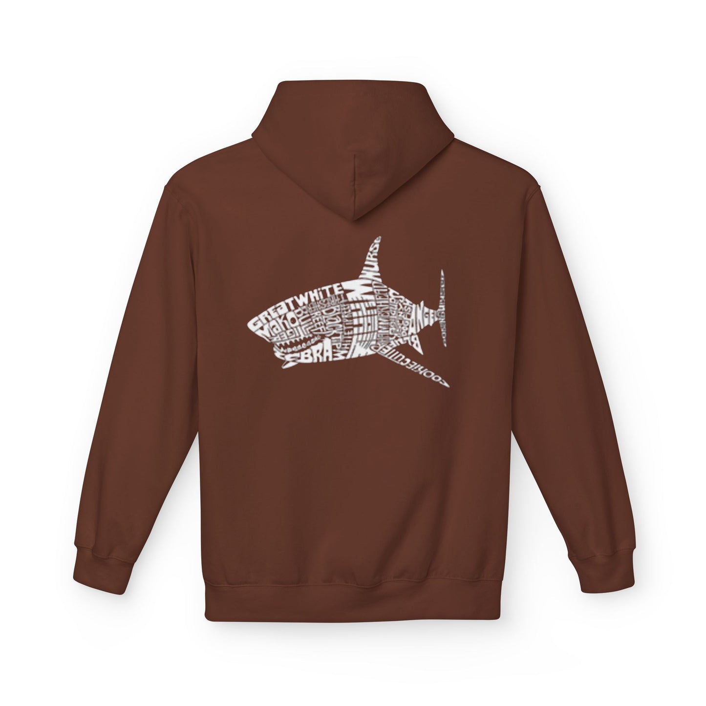 Shark Word Art Hoodie - Unisex Fleece Sweatshirt