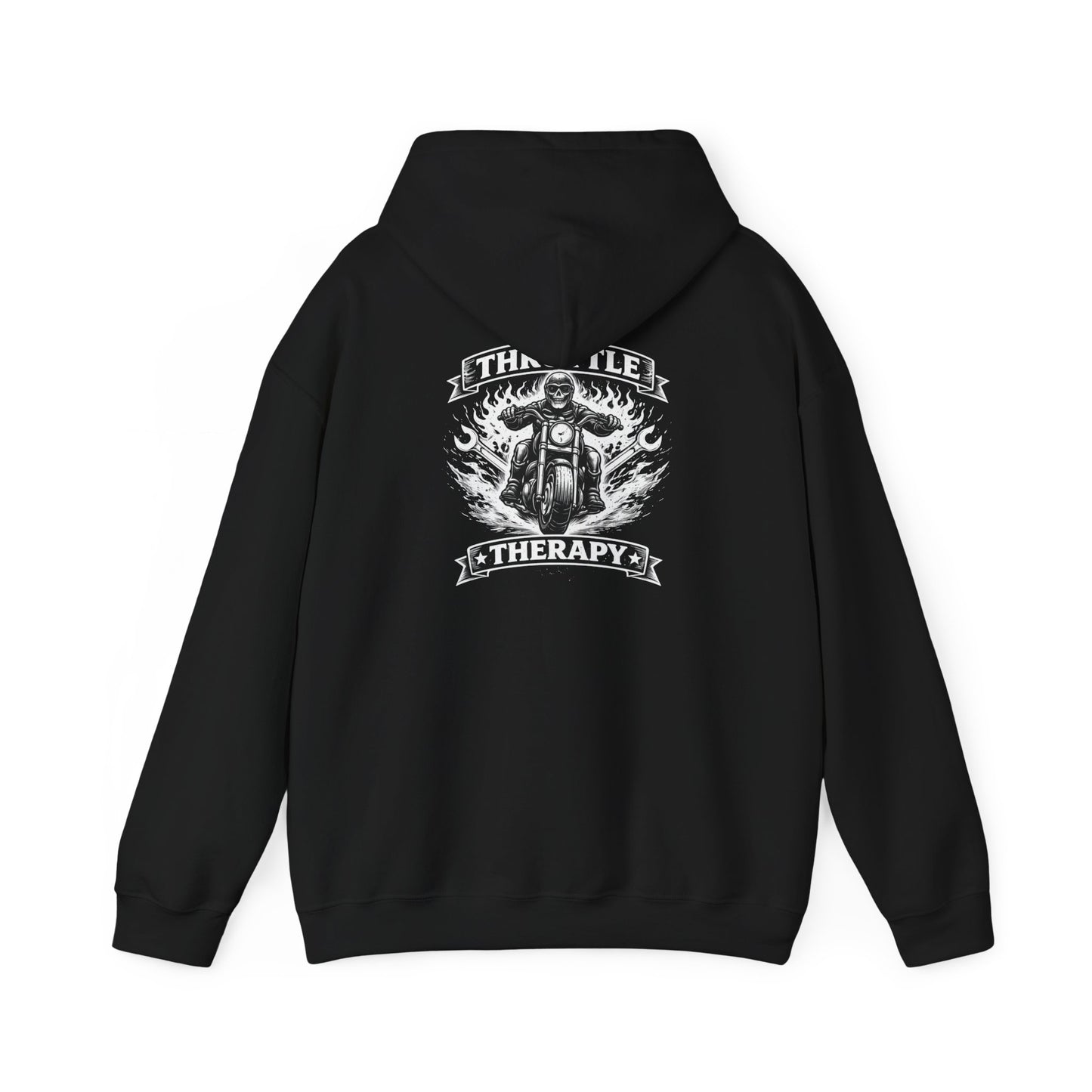 Motorcycle Therapy Hoodie — Biker Skull Rider Pullover