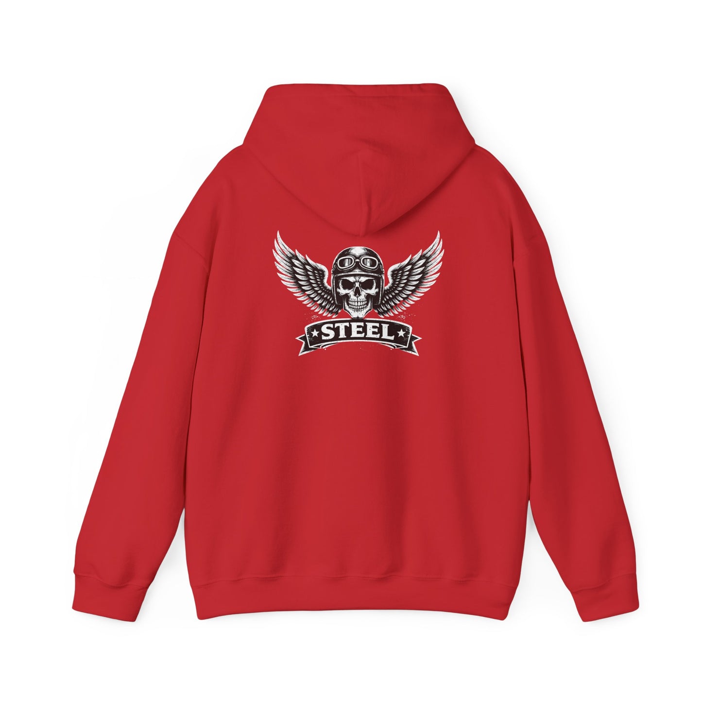 Skull & Wings Steel Hoodie — Retro Biker Pullover