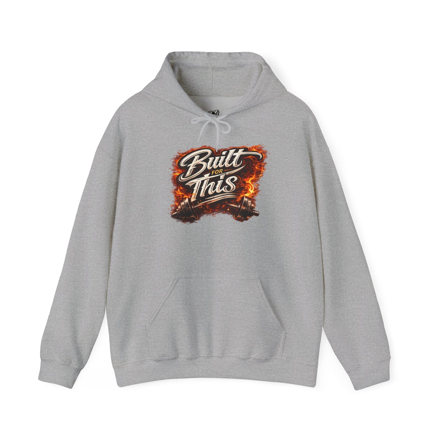 Built for This Hoodie — Fiery Hand-Lettered Graphic Hooded Sweatshirt