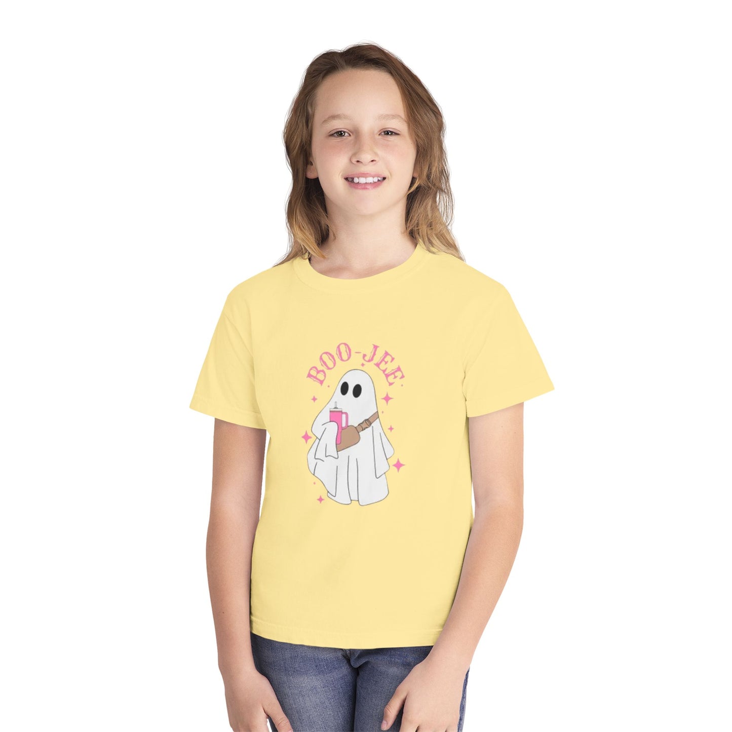 Boo Jee Ghost Youth Midweight Tee-Halloween Shirt