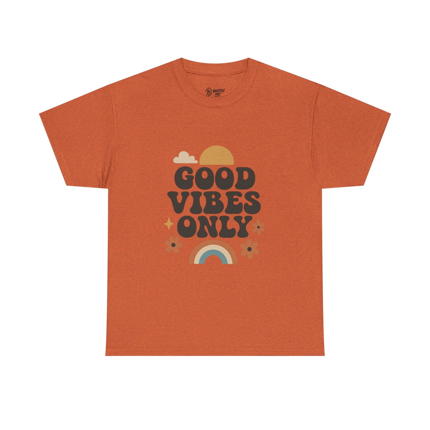 Good Vibes Only Unisex Heavy Cotton Tee, Positive Message Shirt, Casual Everyday Tee, Gift for Friends, Summer Wear