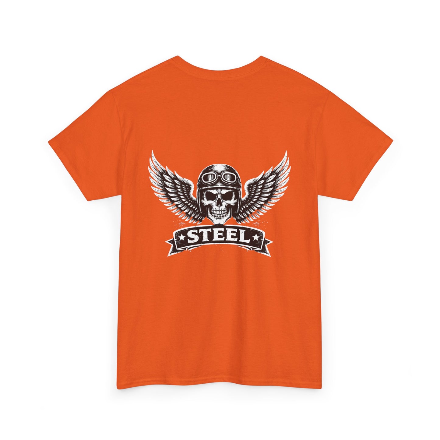 Steel Skull Wing Tee — Biker Skull Graphic T-Shirt