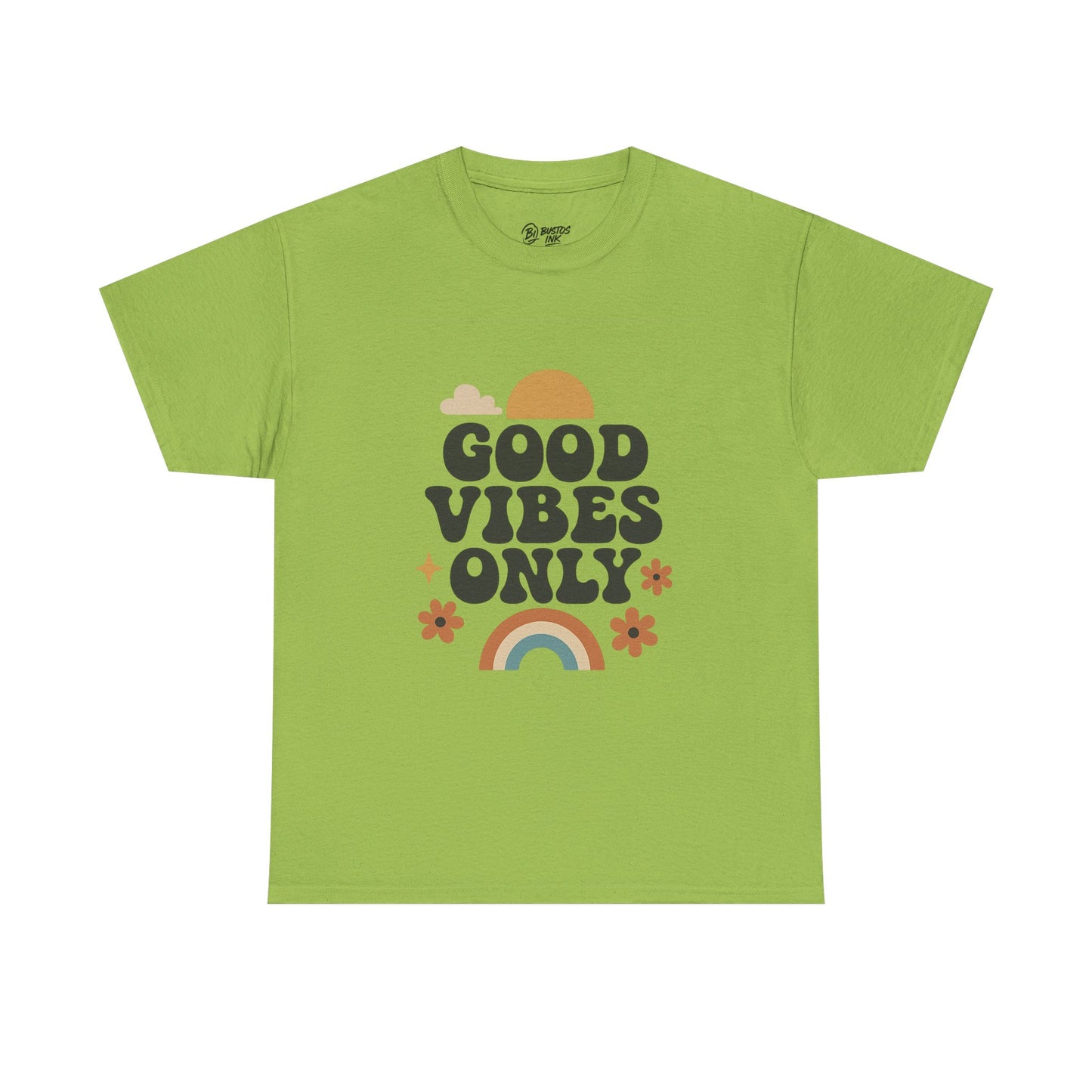 Good Vibes Only Unisex Heavy Cotton Tee, Positive Message Shirt, Casual Everyday Tee, Gift for Friends, Summer Wear
