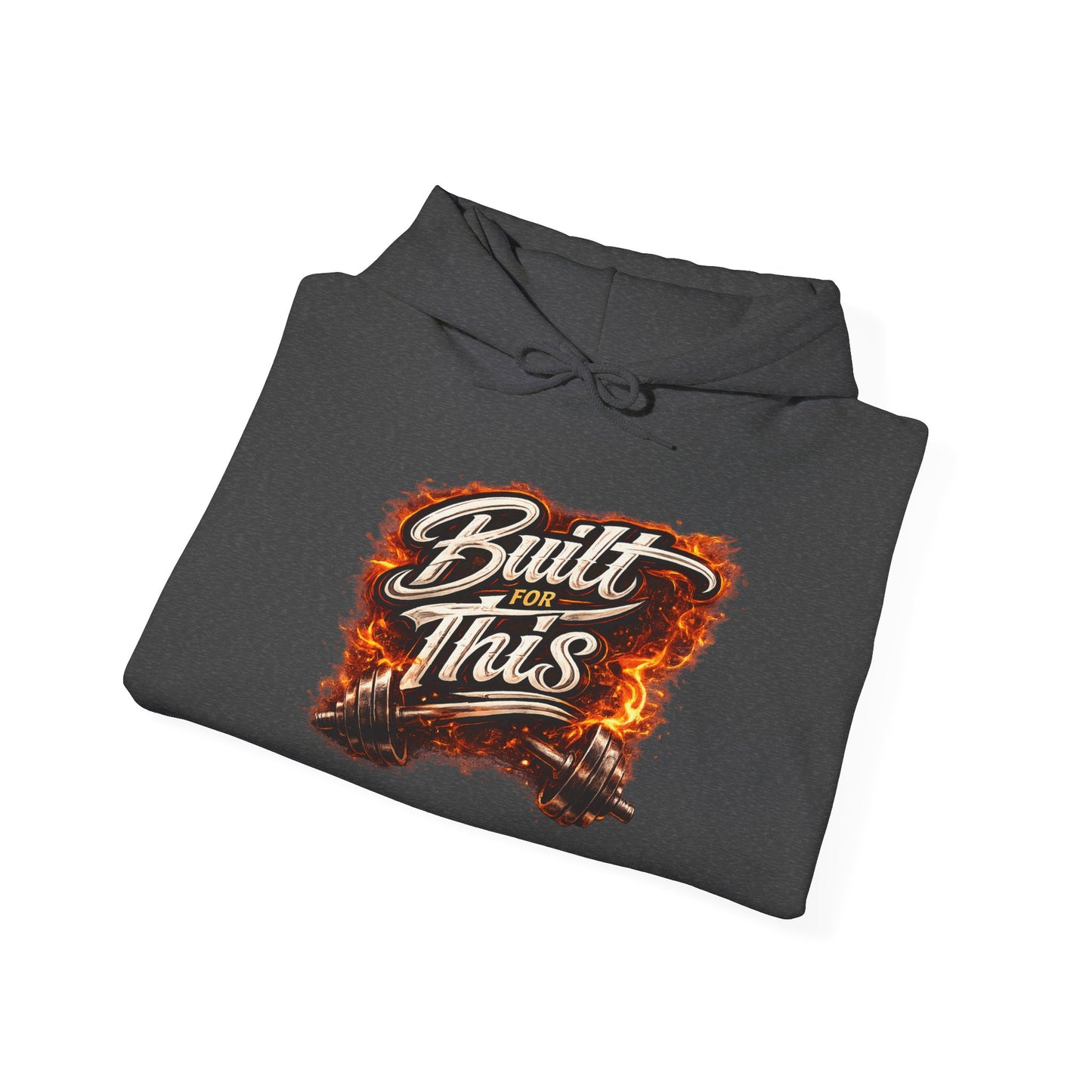 Built for This Hoodie — Fiery Hand-Lettered Graphic Hooded Sweatshirt