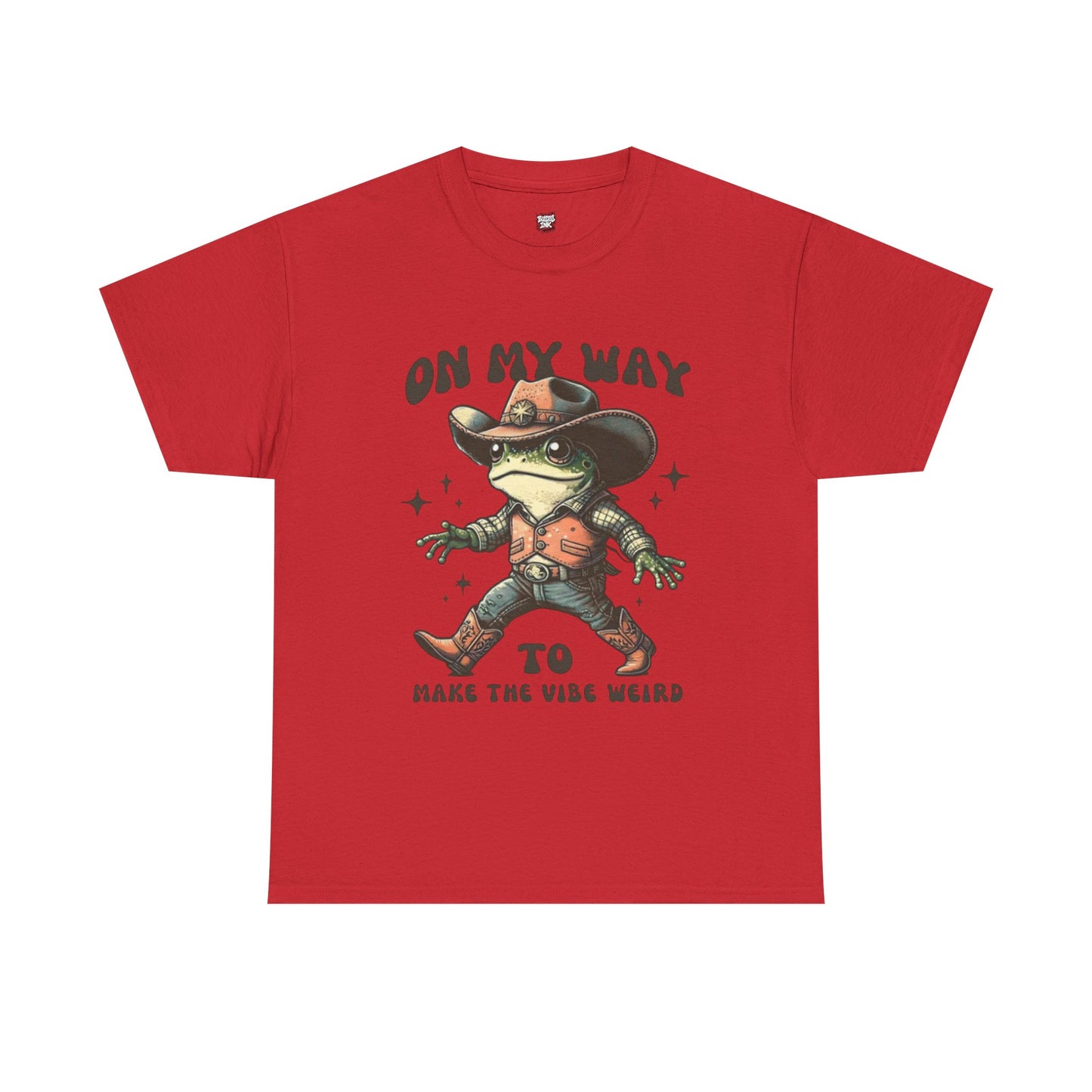 Playful Vibe Frog Tee | Unisex Heavy Cotton T-Shirt, Quirky Graphic Tee, Unique Gift, Casual Wear, Fun Humor Shirt