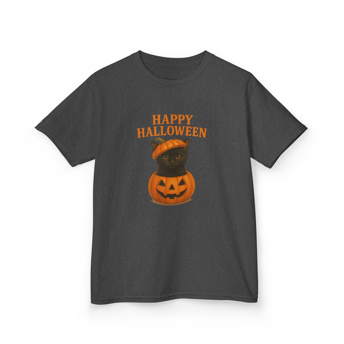 Halloween Kids Tee, Happy Halloween Shirt, Pumpkin Cat Design, Kids Halloween Costume, Fall Holiday Apparel
