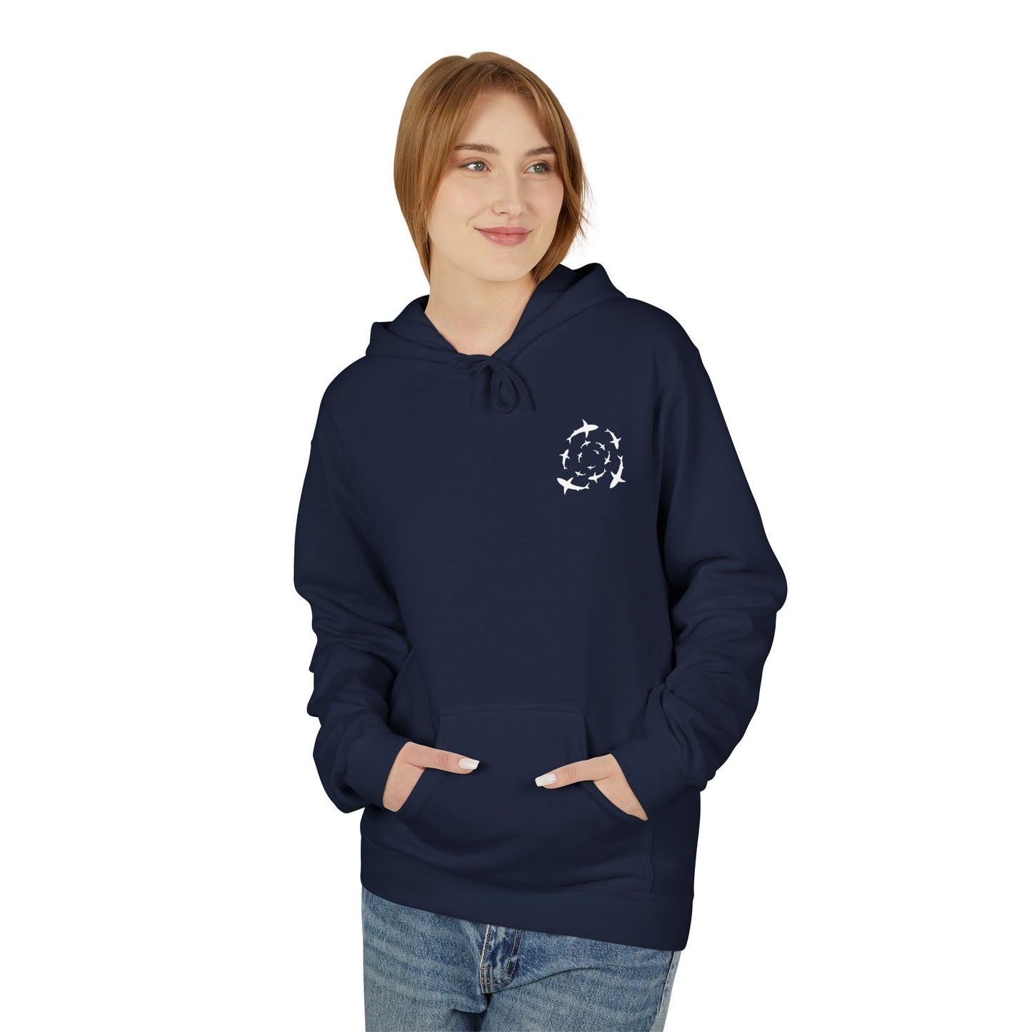 Shark Word Art Hoodie - Unisex Fleece Sweatshirt