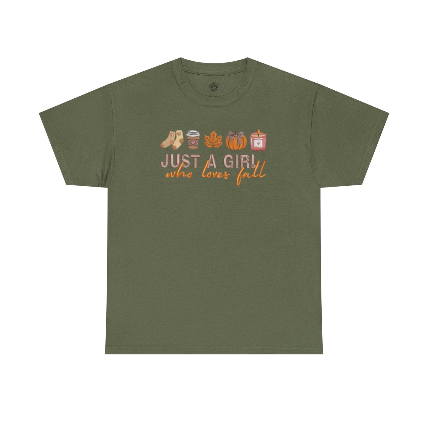 Just a Girl Who Loves Fall- Unisex Heavy Cotton Short Sleeve Tee