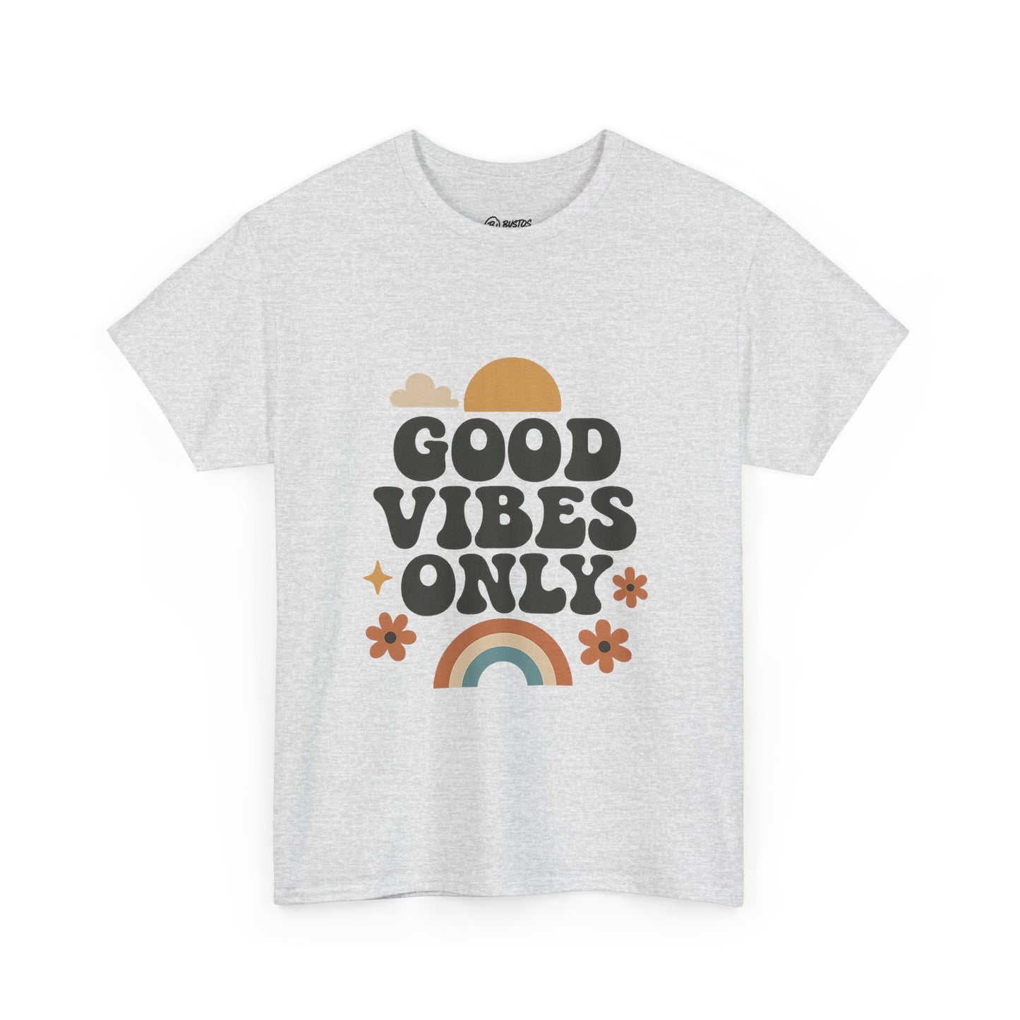 Good Vibes Only Unisex Heavy Cotton Tee, Positive Message Shirt, Casual Everyday Tee, Gift for Friends, Summer Wear