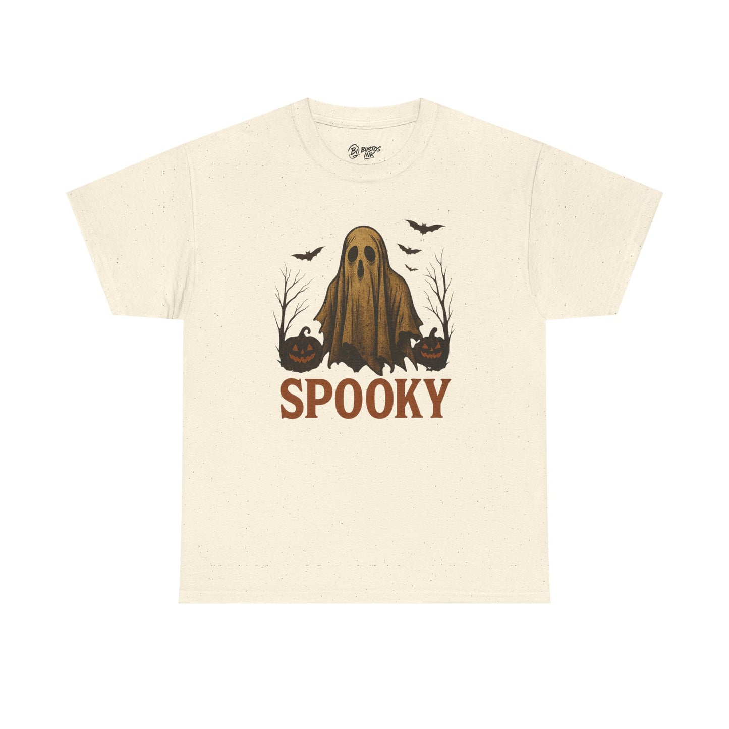 Spooky Ghost Unisex Heavy Cotton Tee, Halloween Shirt, Fall Fashion, Graphic Tee, Casual Wear, Costume Top