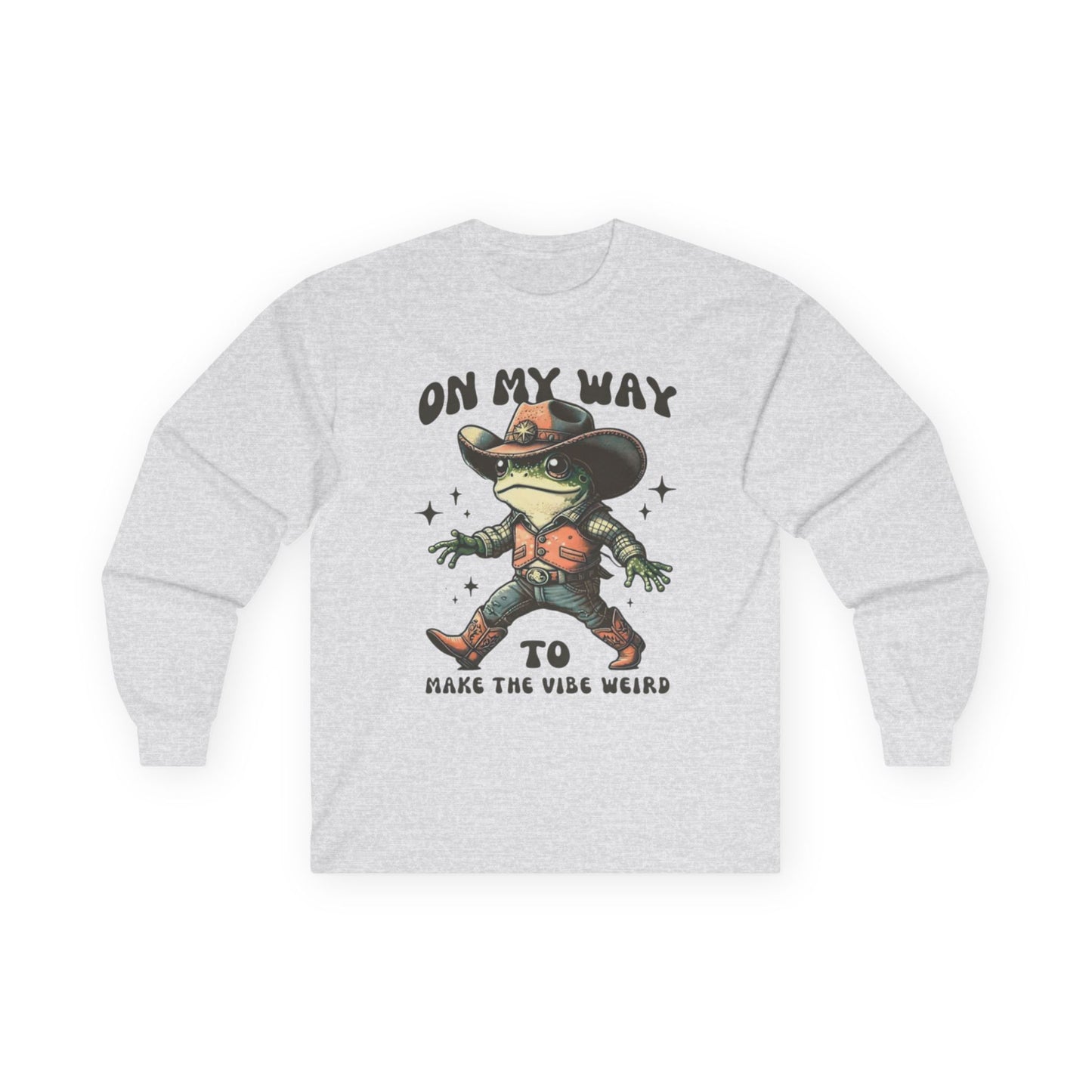 Playful Vibe Frog Tee | Unisex Heavy Cotton Long Sleeve T-Shirt