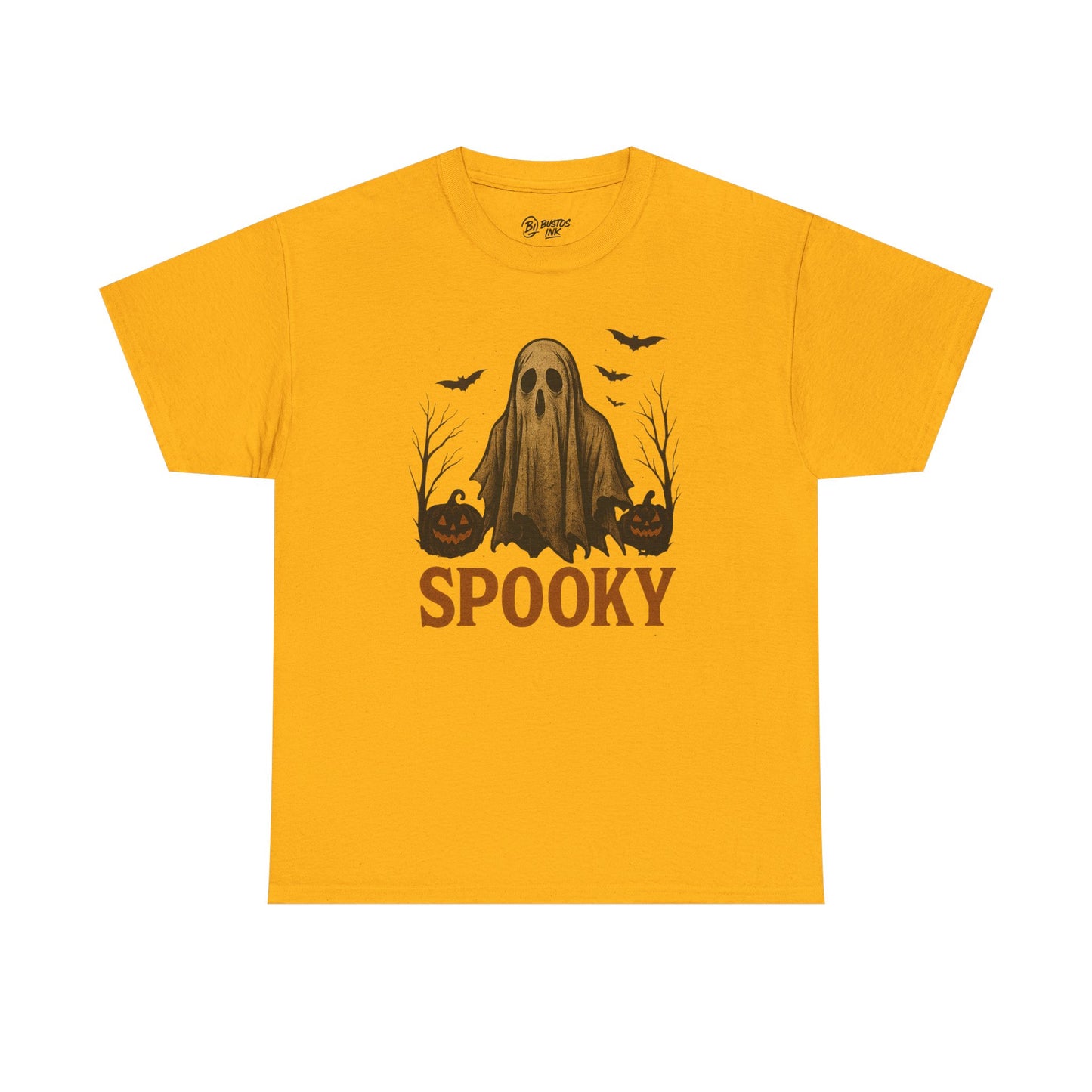 Spooky Ghost Unisex Heavy Cotton Tee, Halloween Shirt, Fall Fashion, Graphic Tee, Casual Wear, Costume Top