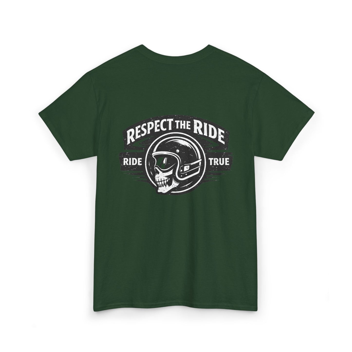 Ride True Skull Helmet Tee — "Respect the Ride" Biker T-Shirt