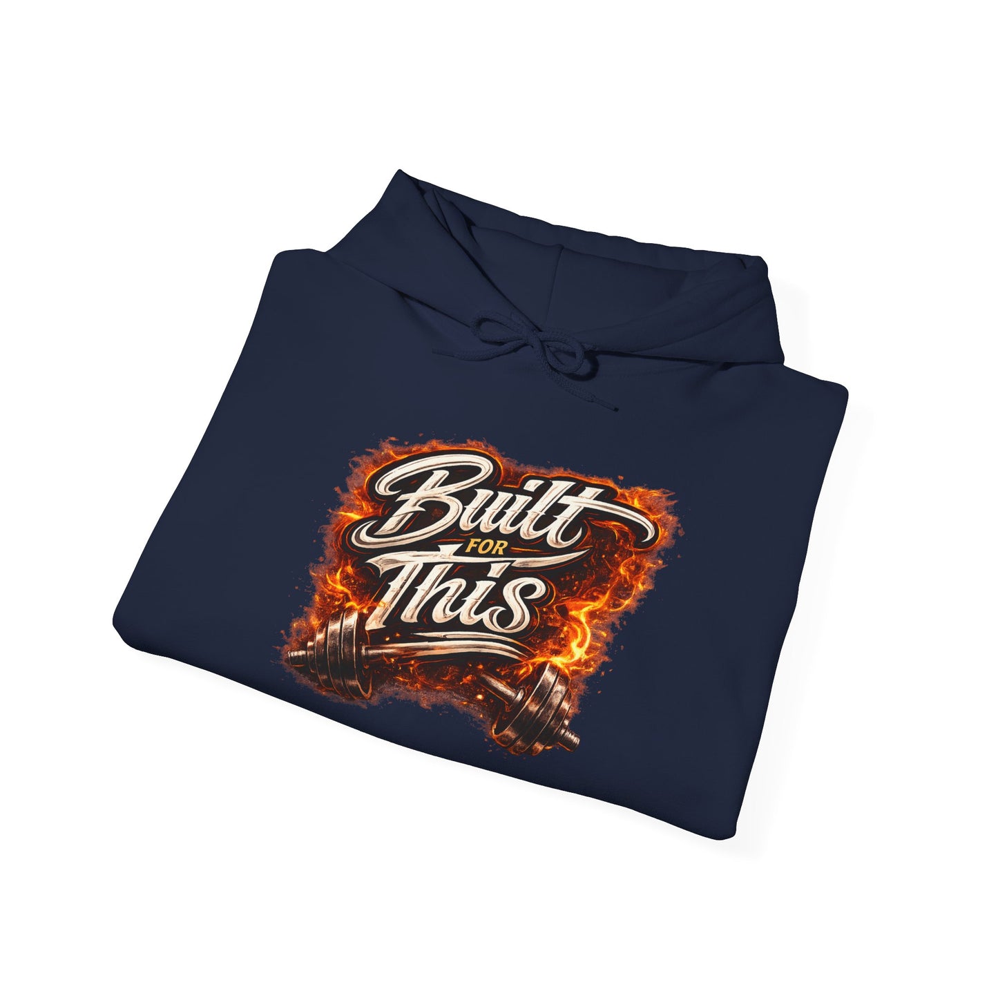 Built for This Hoodie — Fiery Hand-Lettered Graphic Hooded Sweatshirt