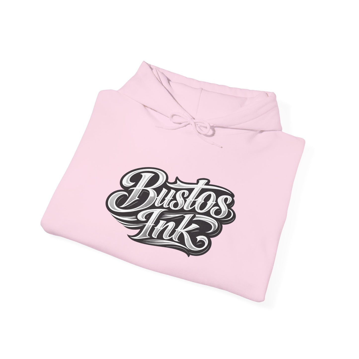 Bustos Ink Script Logo Hoodie — Graphic Streetwear Pullover