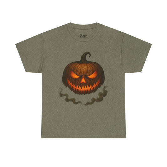 Spooky Pumpkin Halloween T-Shirt, Unisex Heavy Cotton Tee for Fall, Halloween Costume, Trick or Treat, Seasonal Fashion, Gift Idea