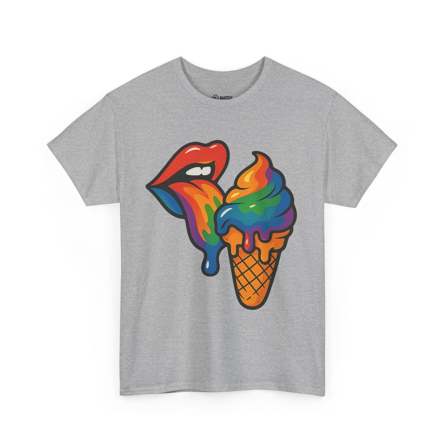 Colorful Ice Cream Lips Tee - Fun Summer Shirt, LGBTQ+ Pride Apparel, Unique Gift for Ice Cream Lovers, Casual Wear, Statement T-Shirt