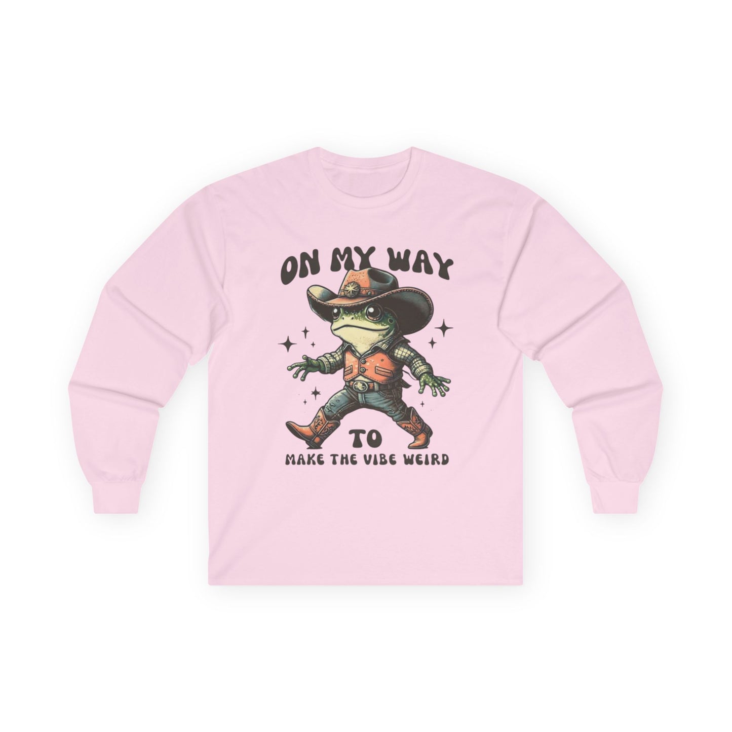 Playful Vibe Frog Tee | Unisex Heavy Cotton Long Sleeve T-Shirt