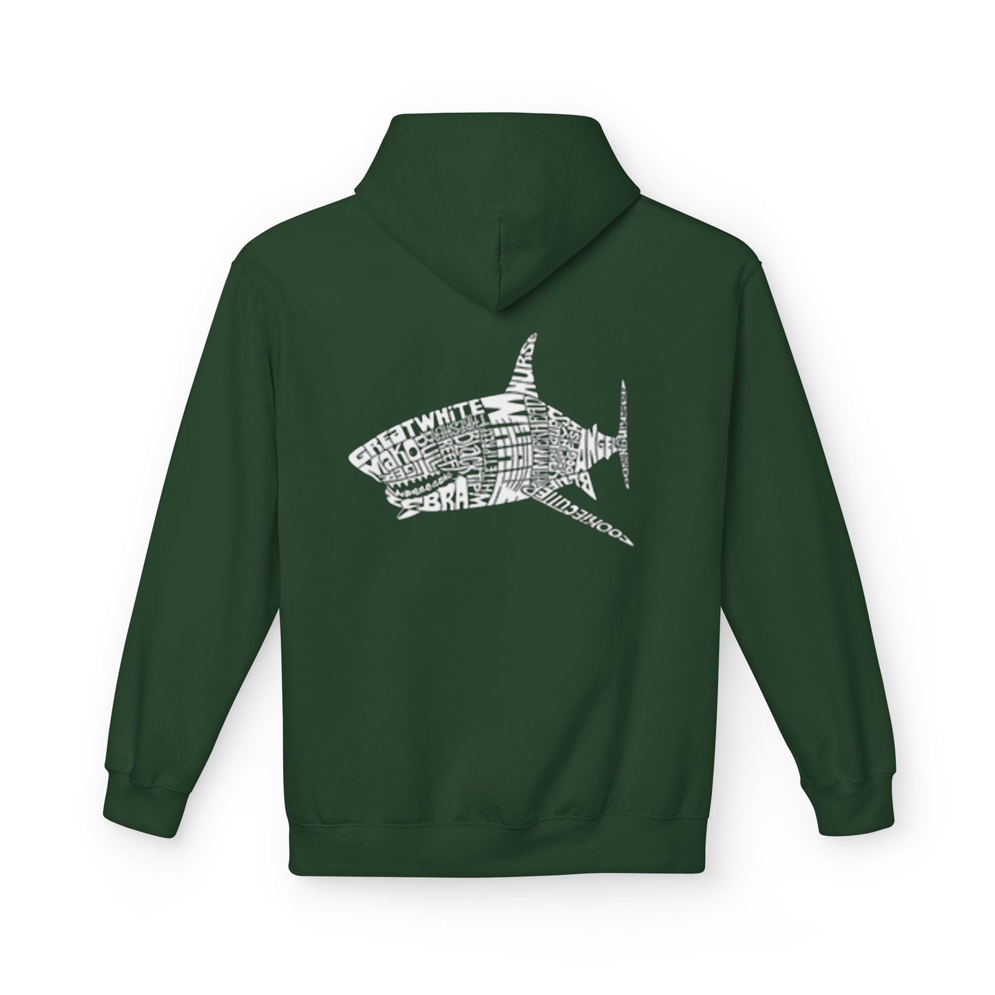 Shark Word Art Hoodie - Unisex Fleece Sweatshirt
