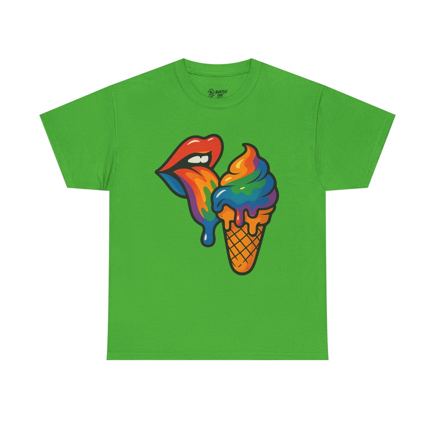 Colorful Ice Cream Lips Tee - Fun Summer Shirt, LGBTQ+ Pride Apparel, Unique Gift for Ice Cream Lovers, Casual Wear, Statement T-Shirt