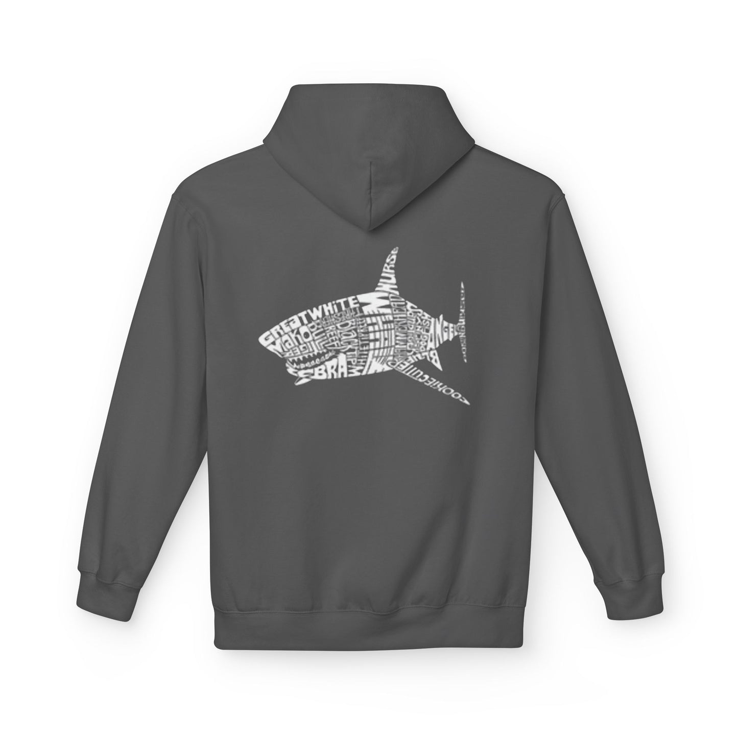 Shark Word Art Hoodie - Unisex Fleece Sweatshirt