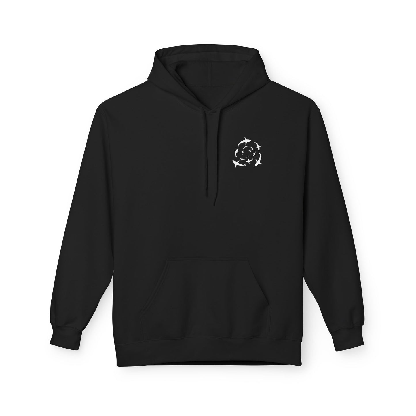 Shark Word Art Hoodie - Unisex Fleece Sweatshirt