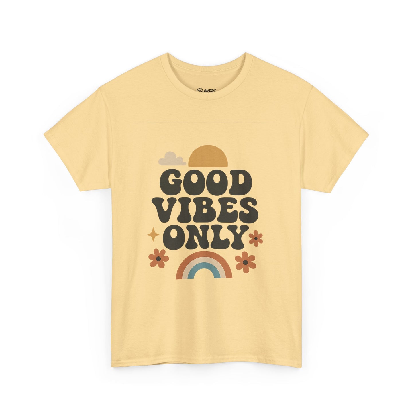 Good Vibes Only Unisex Heavy Cotton Tee, Positive Message Shirt, Casual Everyday Tee, Gift for Friends, Summer Wear