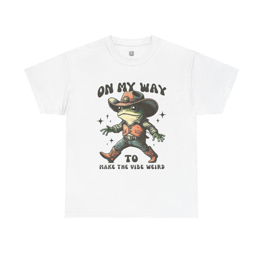 Playful Vibe Frog Tee | Unisex Heavy Cotton T-Shirt, Quirky Graphic Tee, Unique Gift, Casual Wear, Fun Humor Shirt