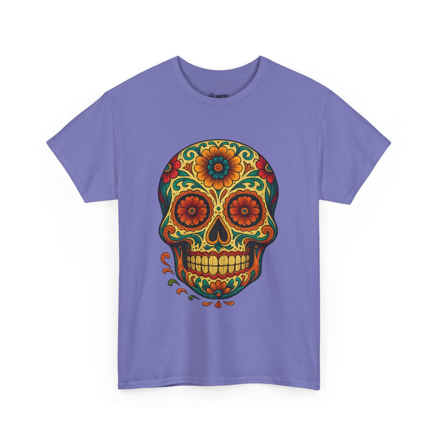 Day of the Dead Skull Tee, Unisex Cotton Shirt, Festival Fashion, Halloween Apparel, Vintage Style Tee, Bohemian Gift