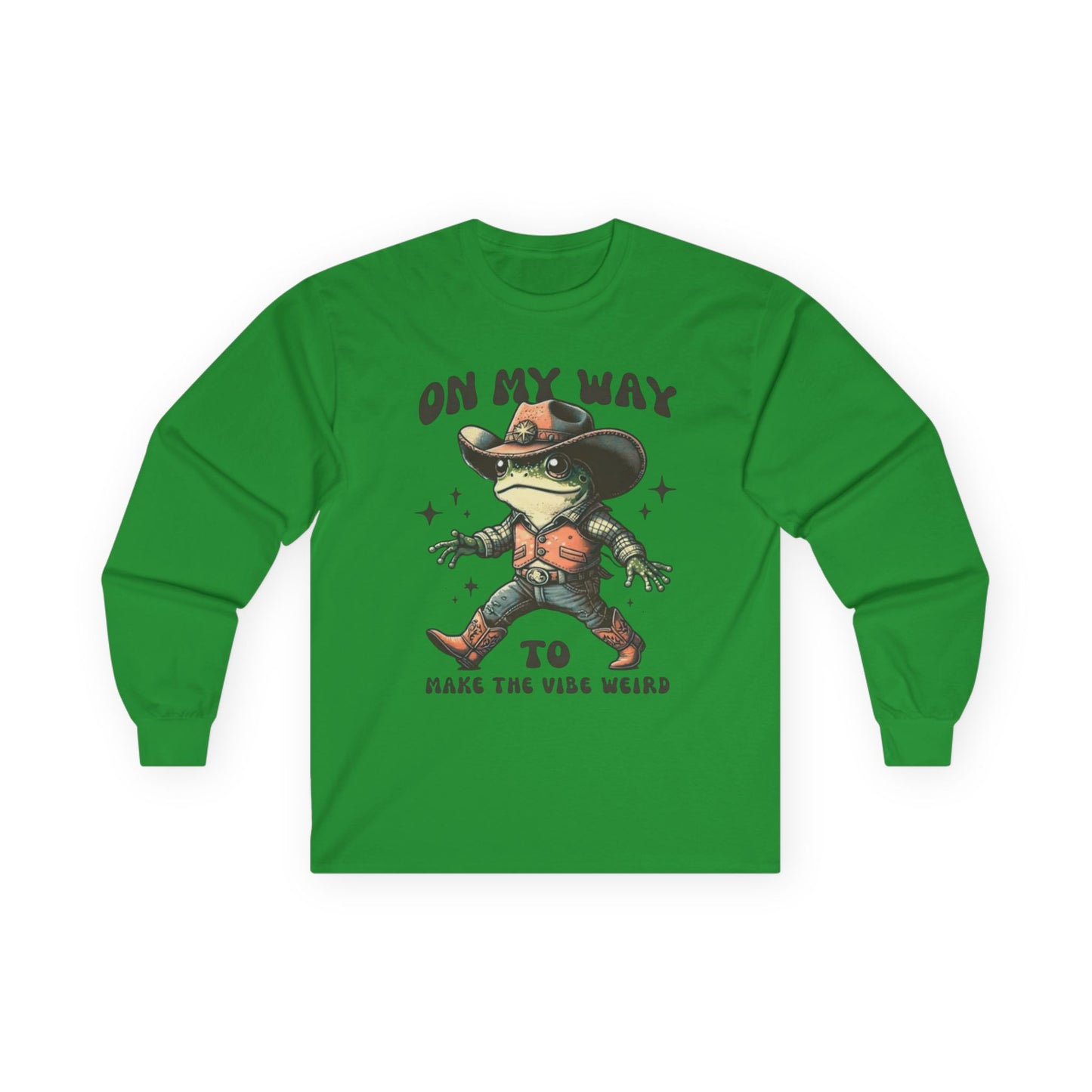 Playful Vibe Frog Tee | Unisex Heavy Cotton Long Sleeve T-Shirt