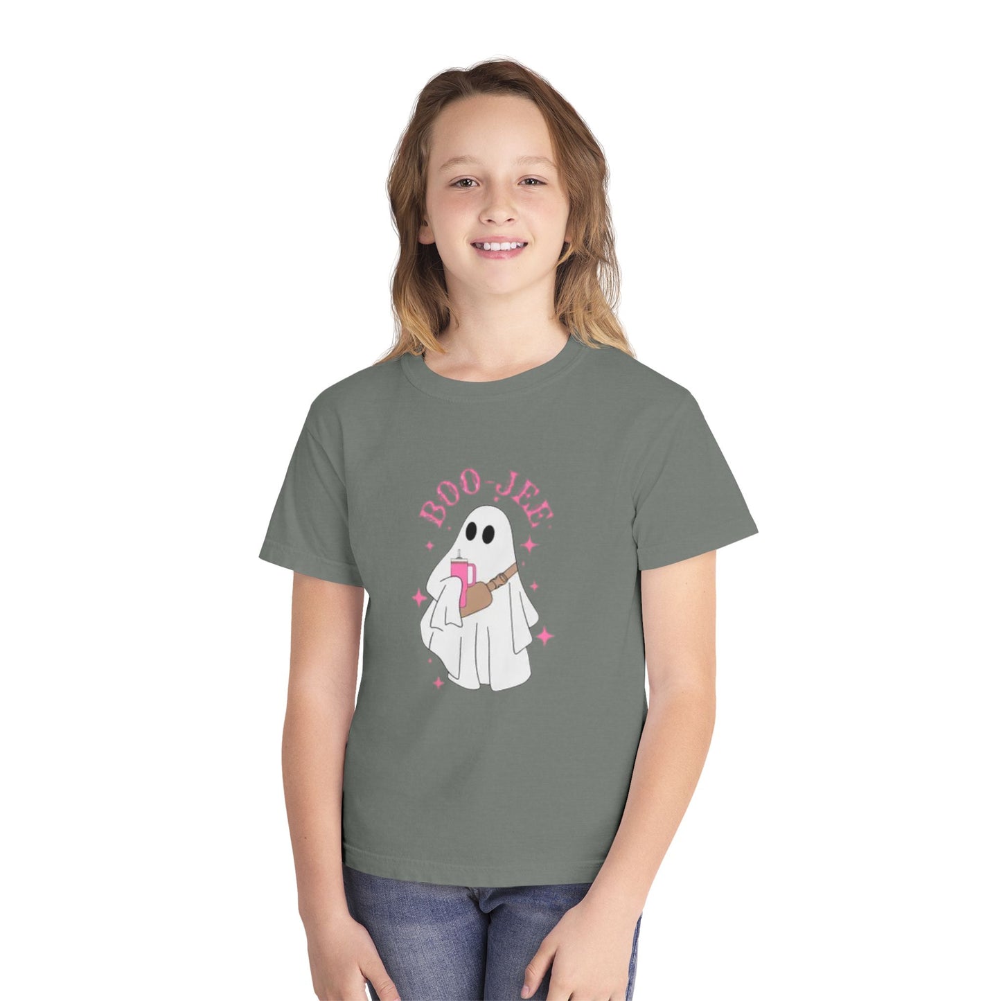 Boo Jee Ghost Youth Midweight Tee-Halloween Shirt