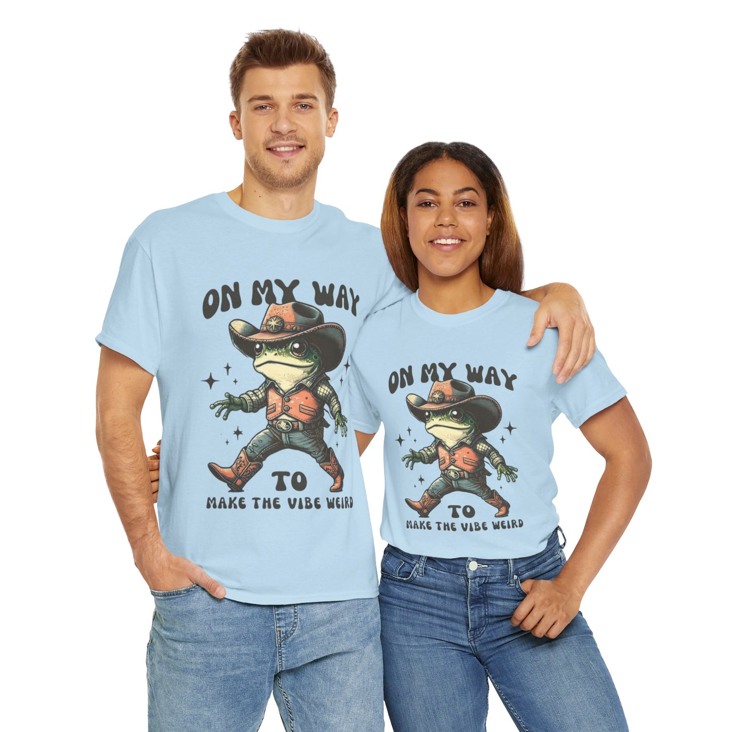 Playful Vibe Frog Tee | Unisex Heavy Cotton T-Shirt, Quirky Graphic Tee, Unique Gift, Casual Wear, Fun Humor Shirt