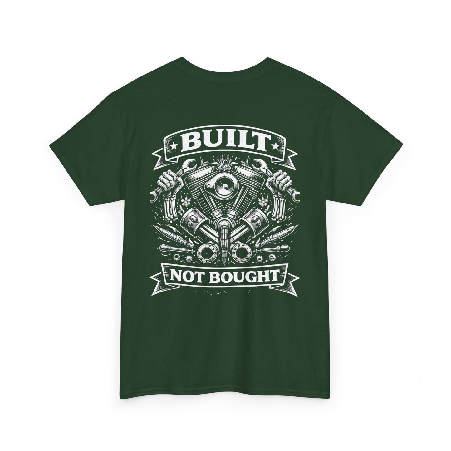 Built Not Bought Tee — Motorcycle Engine Mechanics Shirt