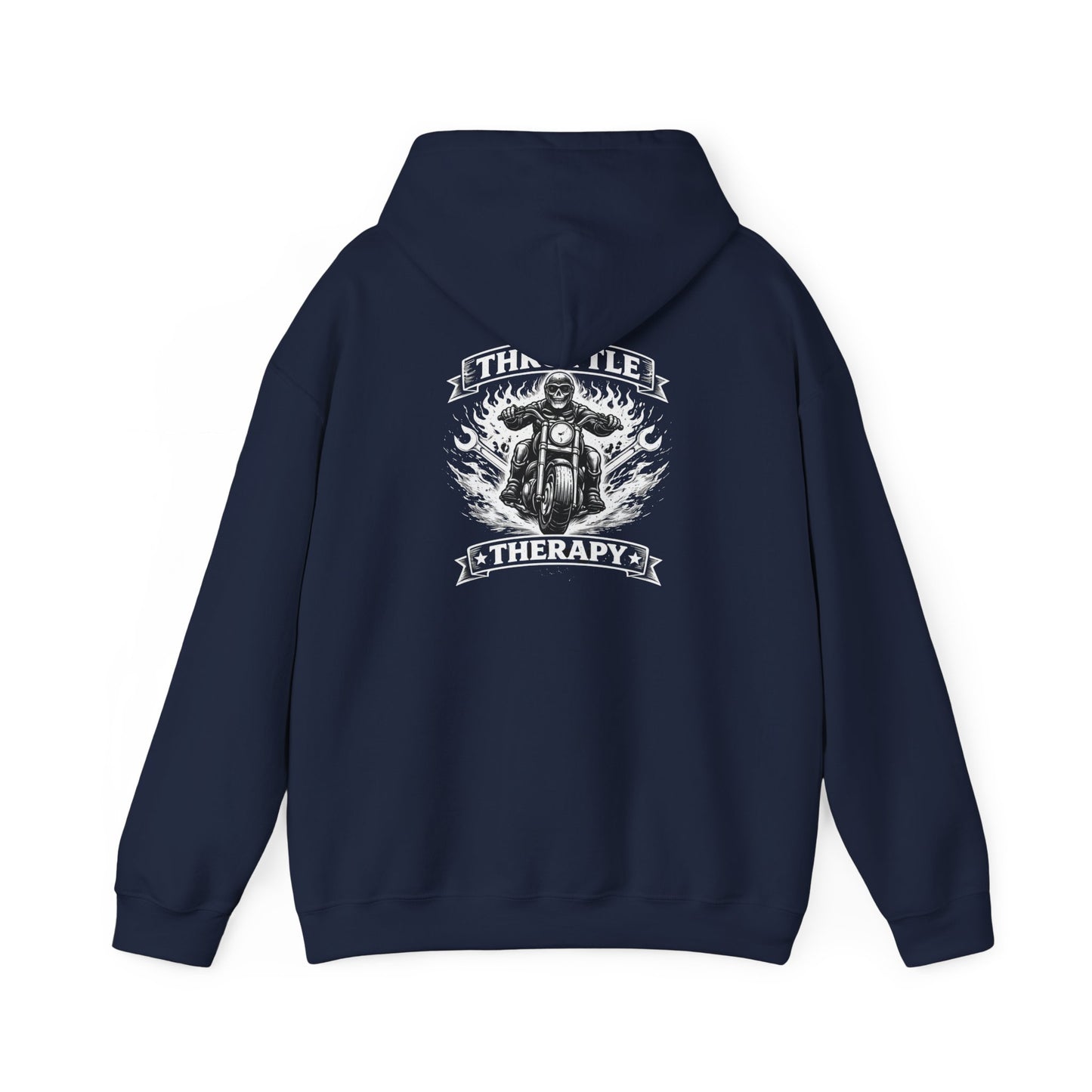 Motorcycle Therapy Hoodie — Biker Skull Rider Pullover