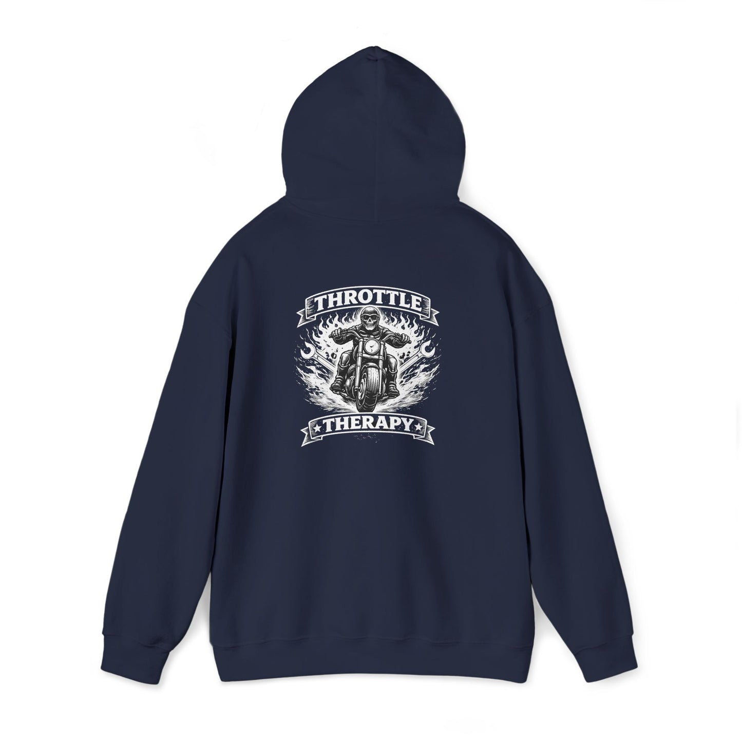 Motorcycle Therapy Hoodie — Biker Skull Rider Pullover